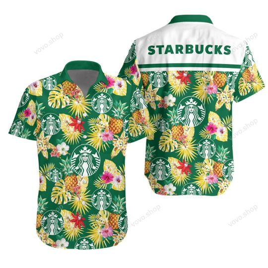 Starbucks Coffee Hawaiian Shirt Beach Outfit Summer