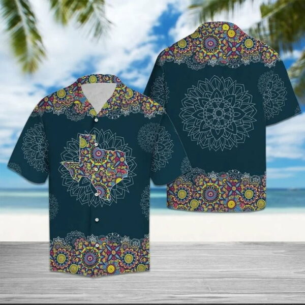 Texas Mandala Hawaiian Shirt Summer Beach Outfit