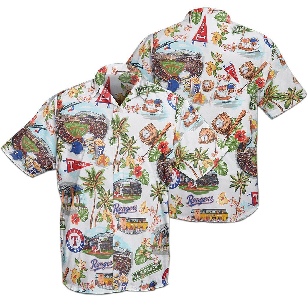 Texas Rangers Hawaiian Shirt Beach Summer Outfit