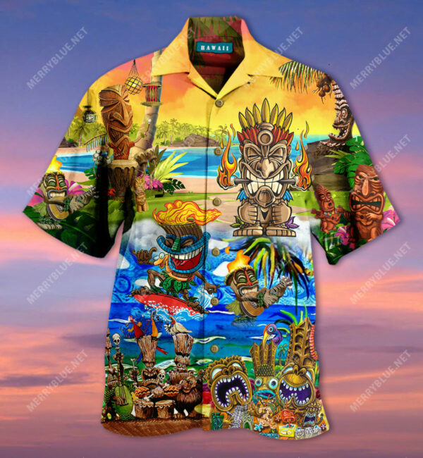 Tiki Funny Hawaiian Shirt Beach Outfit Summer