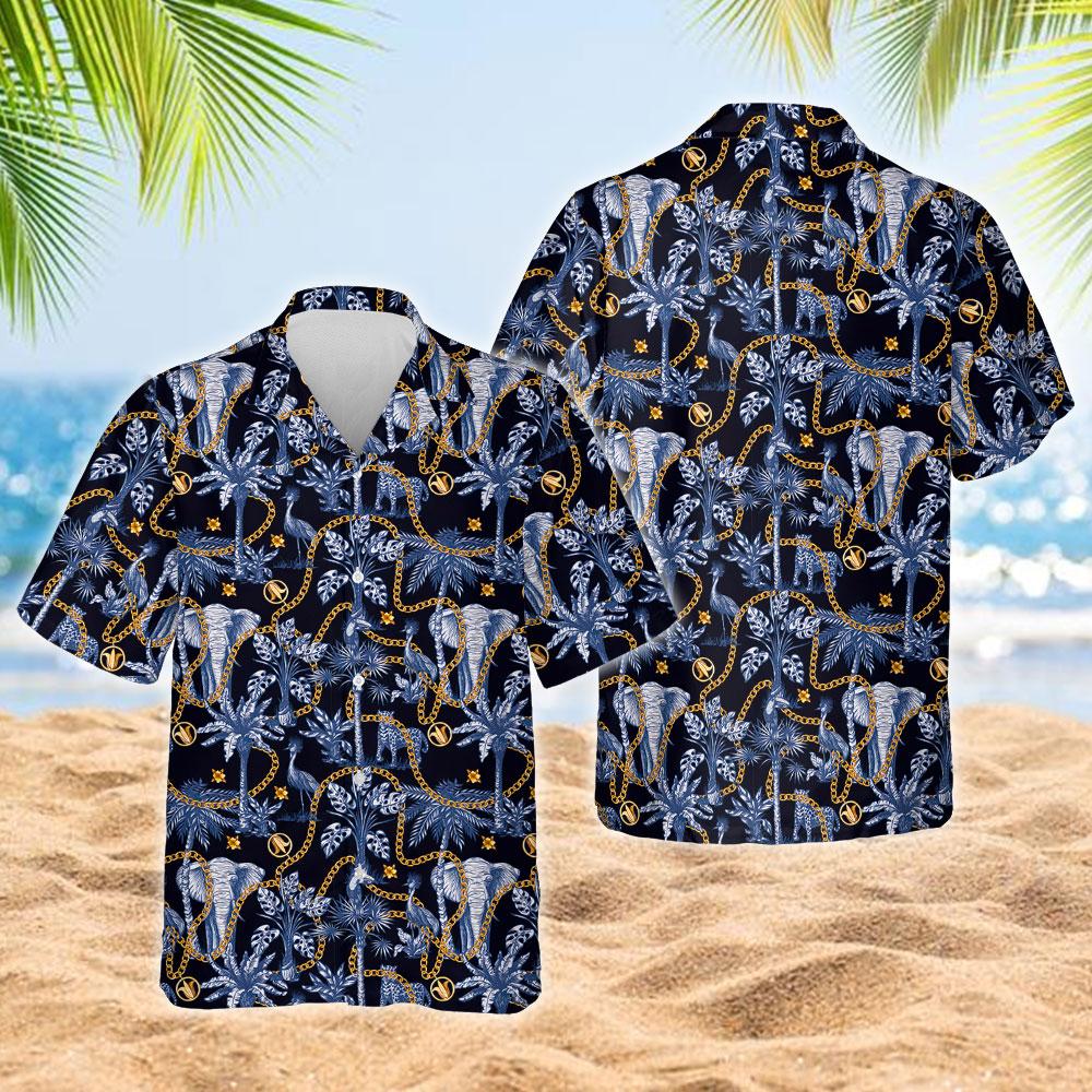Tropical Trees And Jungle Animals Hawaiian Shirt
