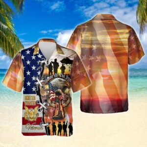 Us Veteran Home Of The Free Hawaiian Shirt