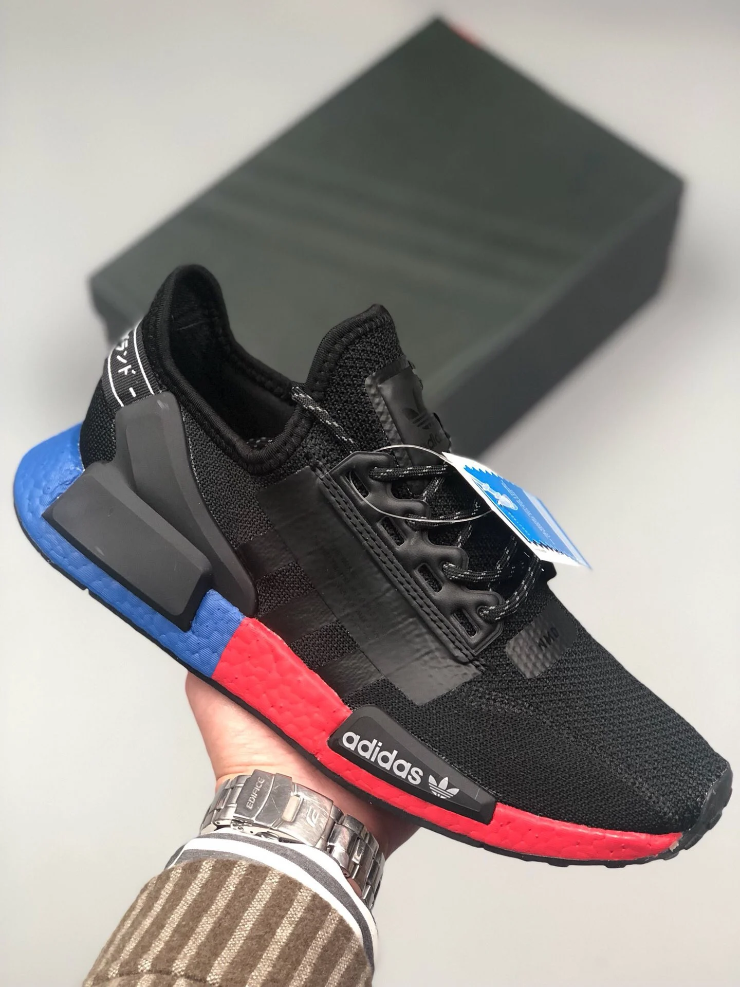 Adidas NMD R1 V2 Black Blue Red For Sale