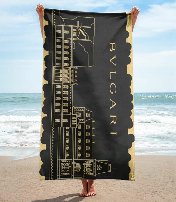 Bvlgari Beach Towel Luxury Fashion Accessories Soft Cotton Summer Item