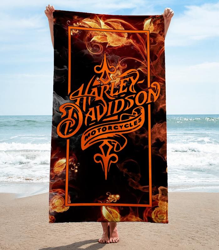 Harley Davidson Beach Towel Fashion Luxury Summer Item Accessories Soft Cotton