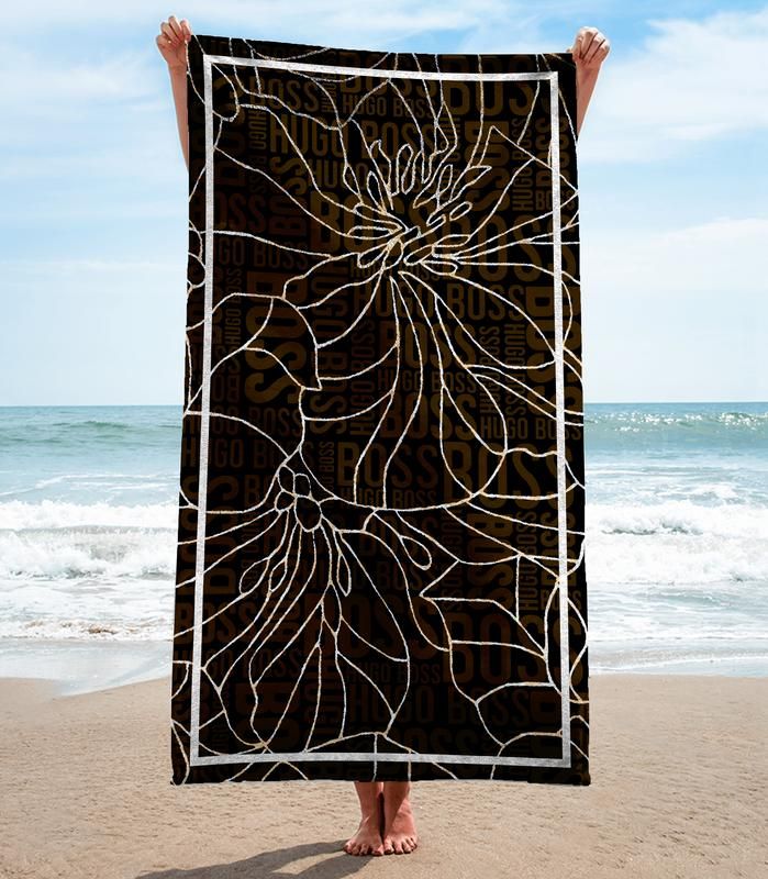 Hugo Boss Beach Towel Luxury Fashion Soft Cotton Accessories Summer Item