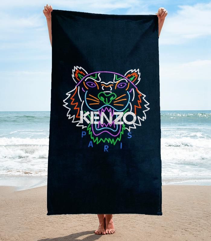 Kenzo Beach Towel Fashion Accessories Soft Cotton Summer Item Luxury