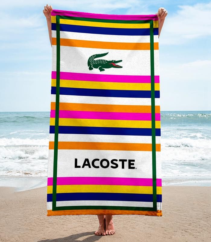 Lacoste Beach Towel Summer Item Luxury Fashion Soft Cotton Accessories