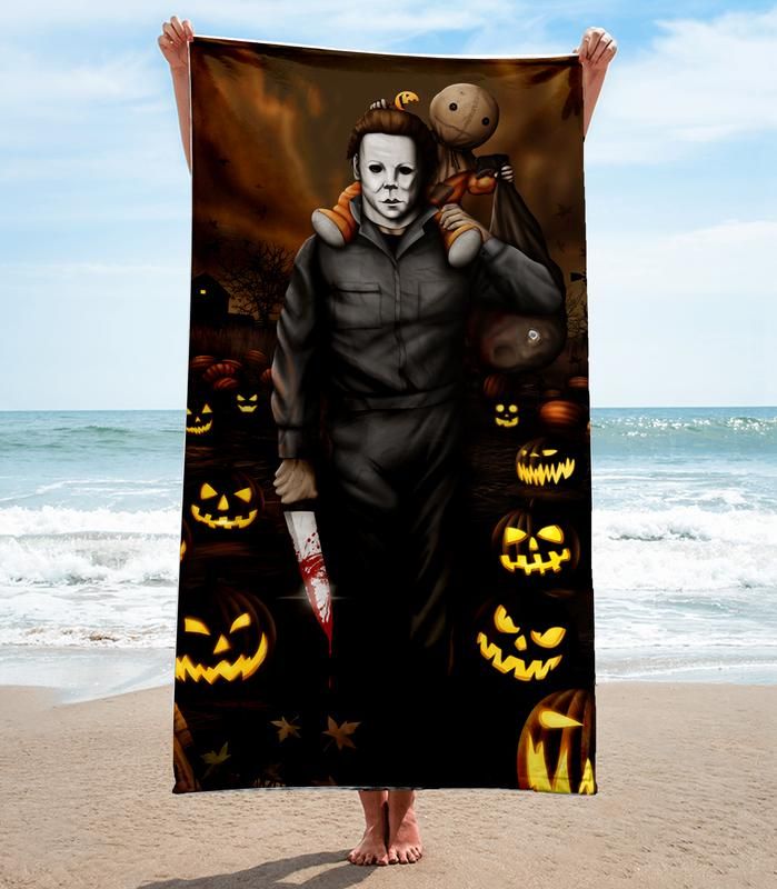 Michael Myers Halloween Beach Towel Accessories Luxury Summer Item Soft Cotton Fashion