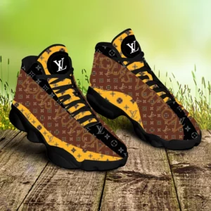 Black Yellow Louis Vuitton Air Jordan 13 Shoes Trending Luxury Fashion Sneakers