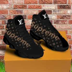 Louis Vuitton Supreme Brown LV Air Jordan 13 Sneakers Fashion Trending Luxury Shoes