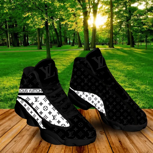 Louis Vuitton Black White Air Jordan 13 Sneakers Luxury Shoes Fashion Trending