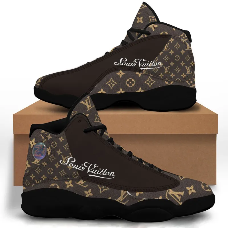 New Louis Vuitton LV Brown Air Jordan 13 Fashion Luxury Trending Sneakers Shoes