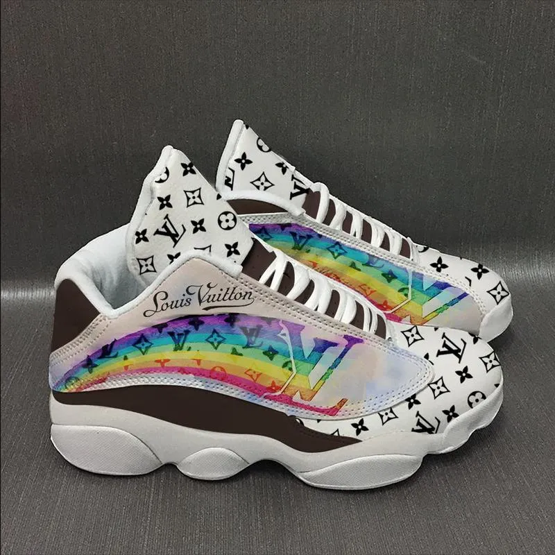 Louis Vuitton LV Rainbow Air Jordan 13 Luxury Sneakers Fashion Shoes Trending