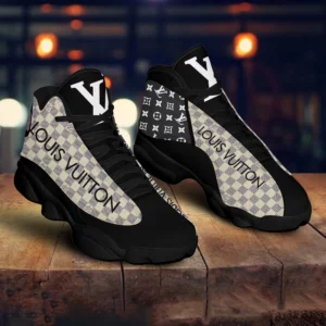 Louis Vuitton Black Monogram LV Air Jordan 13 Trending Luxury Sneakers Fashion Shoes