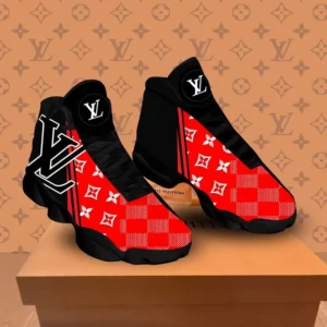 Louis Vuitton Black Red LV Air Jordan 13 Trending Sneakers Shoes Fashion Luxury