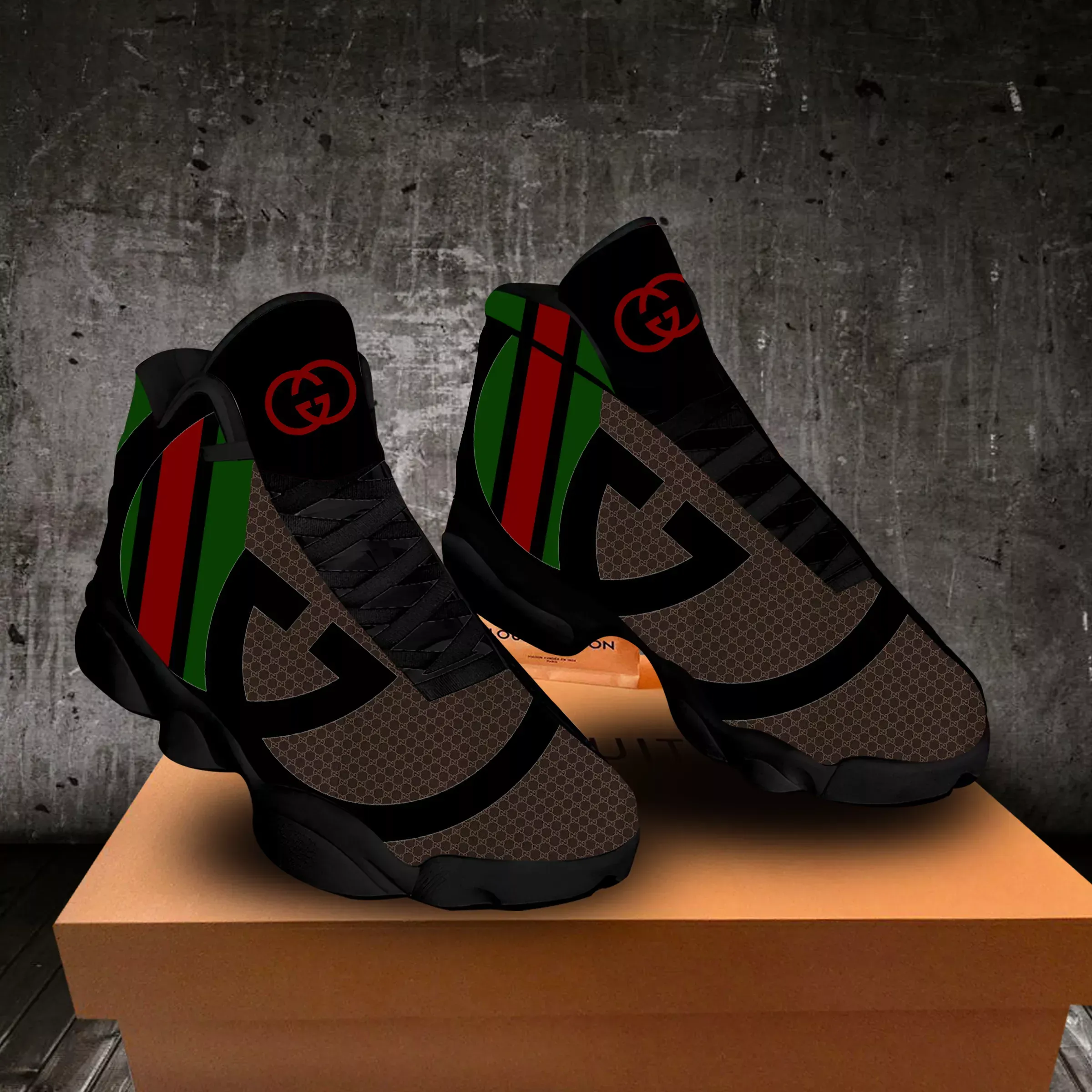 Gucci Black Air Jordan 13 Shoes Trending Fashion Luxury Sneakers