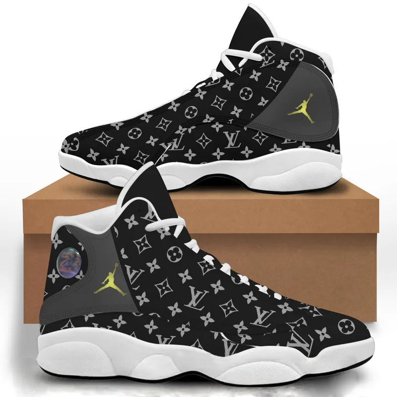 New Louis Vuitton Black LV  Air Jordan 13 Luxury Trending Shoes Fashion Sneakers