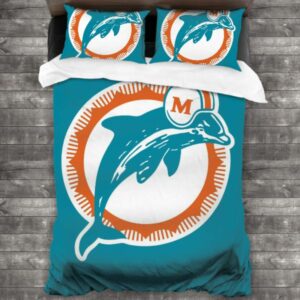 Miami Dolphins Logo Type 95 Bedding Sets Sporty Bedroom Home Decor