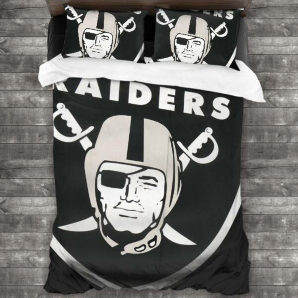 Nfl Las Vegas Raiders Logo Type 115 Bedding Sets Sporty Bedroom Home Decor