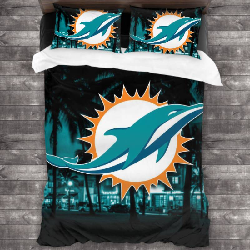 Nfl Miami Dolphins Logo Type 589 Bedding Sets Sporty Bedroom Home Decor