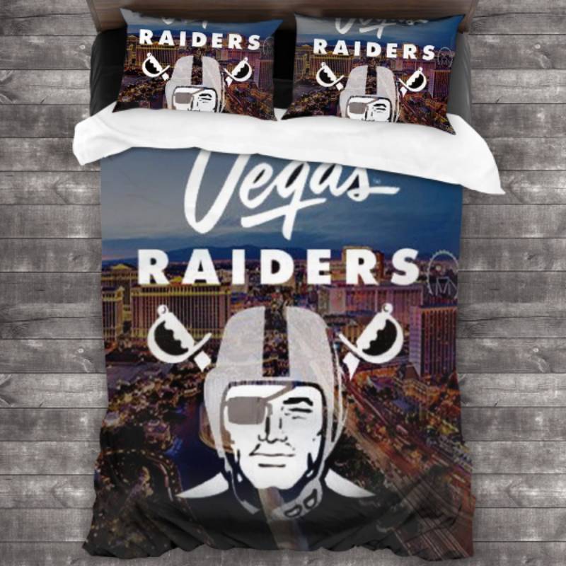 Never Fade Las Vegas Raiders Logo Type 611 Bedding Sets Sporty Bedroom Home Decor