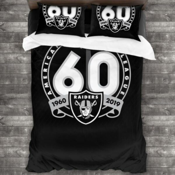 Warm Nfl Las Vegas Raiders Logo Type 884 Bedding Sets Sporty Bedroom Home Decor