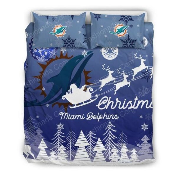 Miami Dolphins Football Sport 2 Logo Type 964 Bedding Sets Sporty Bedroom Home Decor