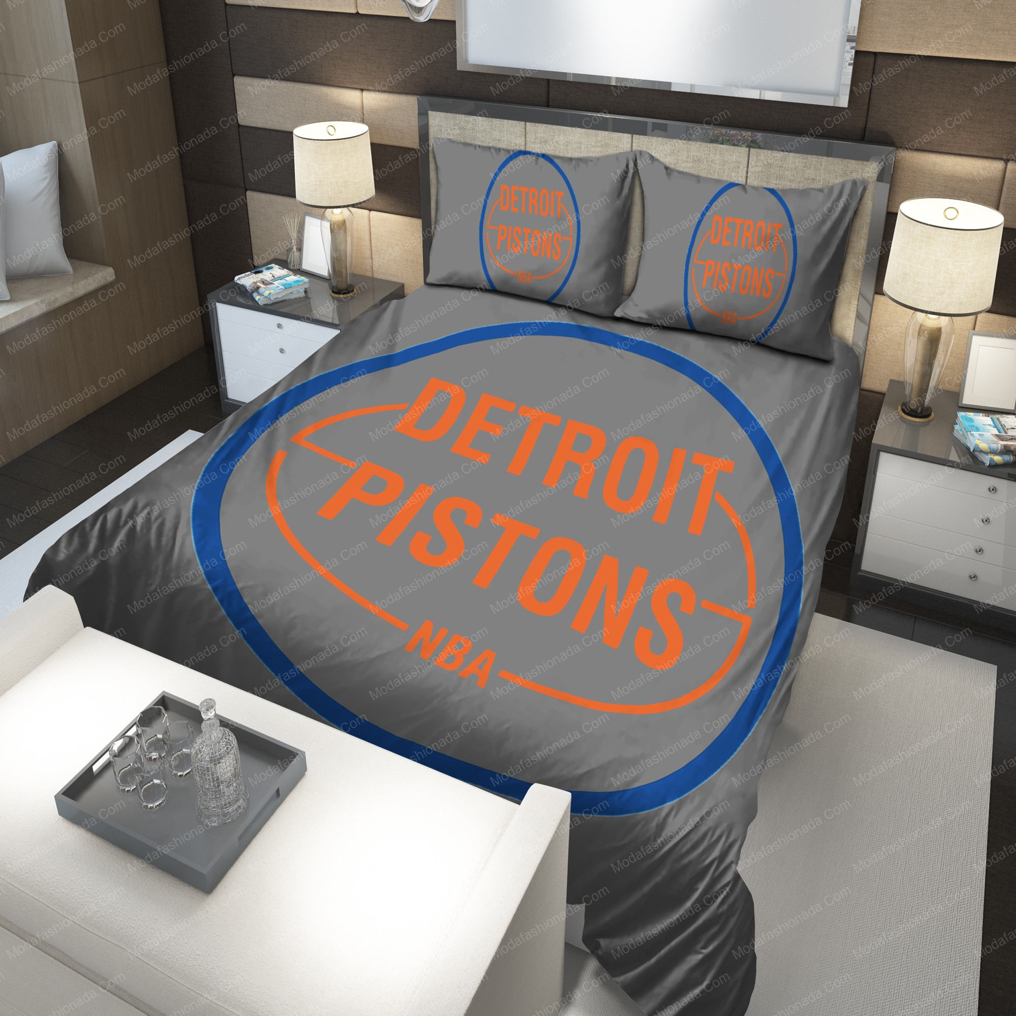 1975-1979 Detroit Pistons Nba 220 Logo Type 1028 Bedding Sets Sporty Bedroom Home Decor