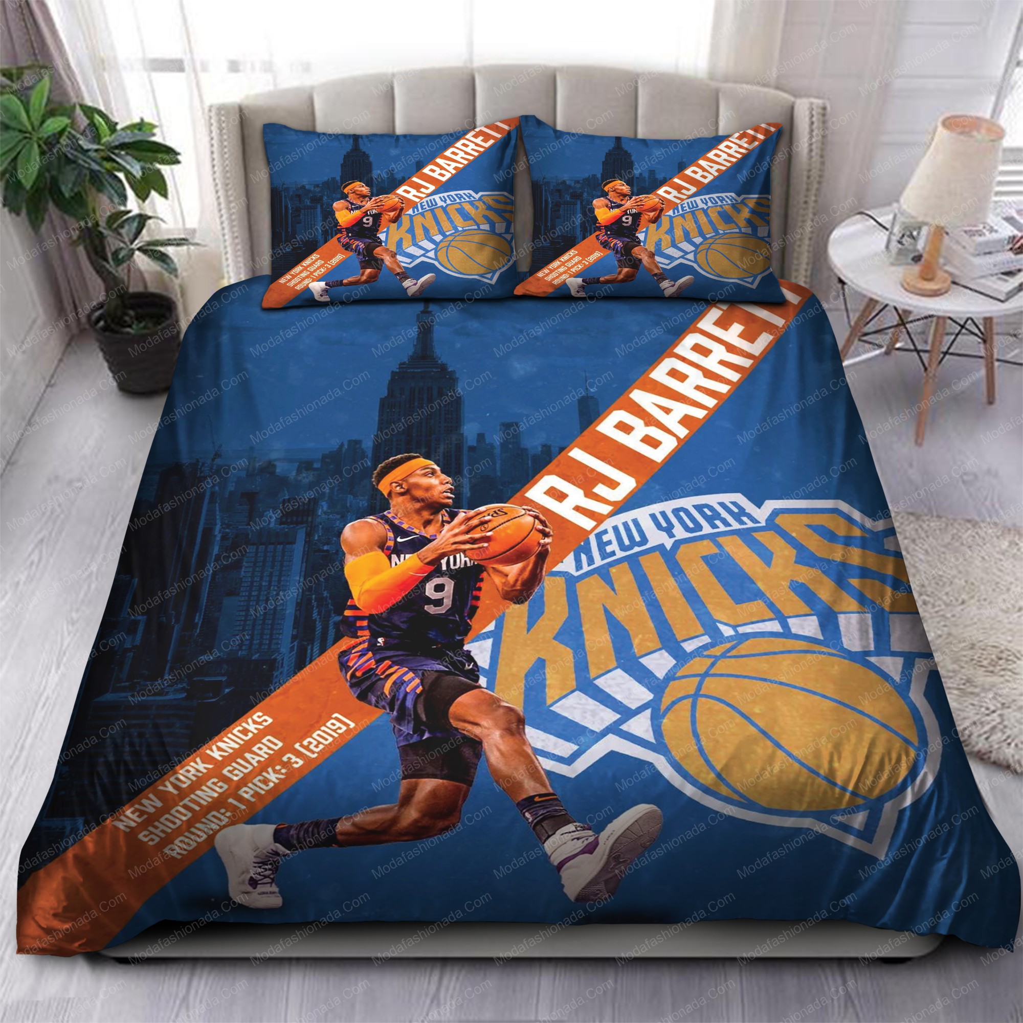 Rj Barrett New York Knicks Nba 170 Logo Type 1067 Bedding Sets Sporty Bedroom Home Decor