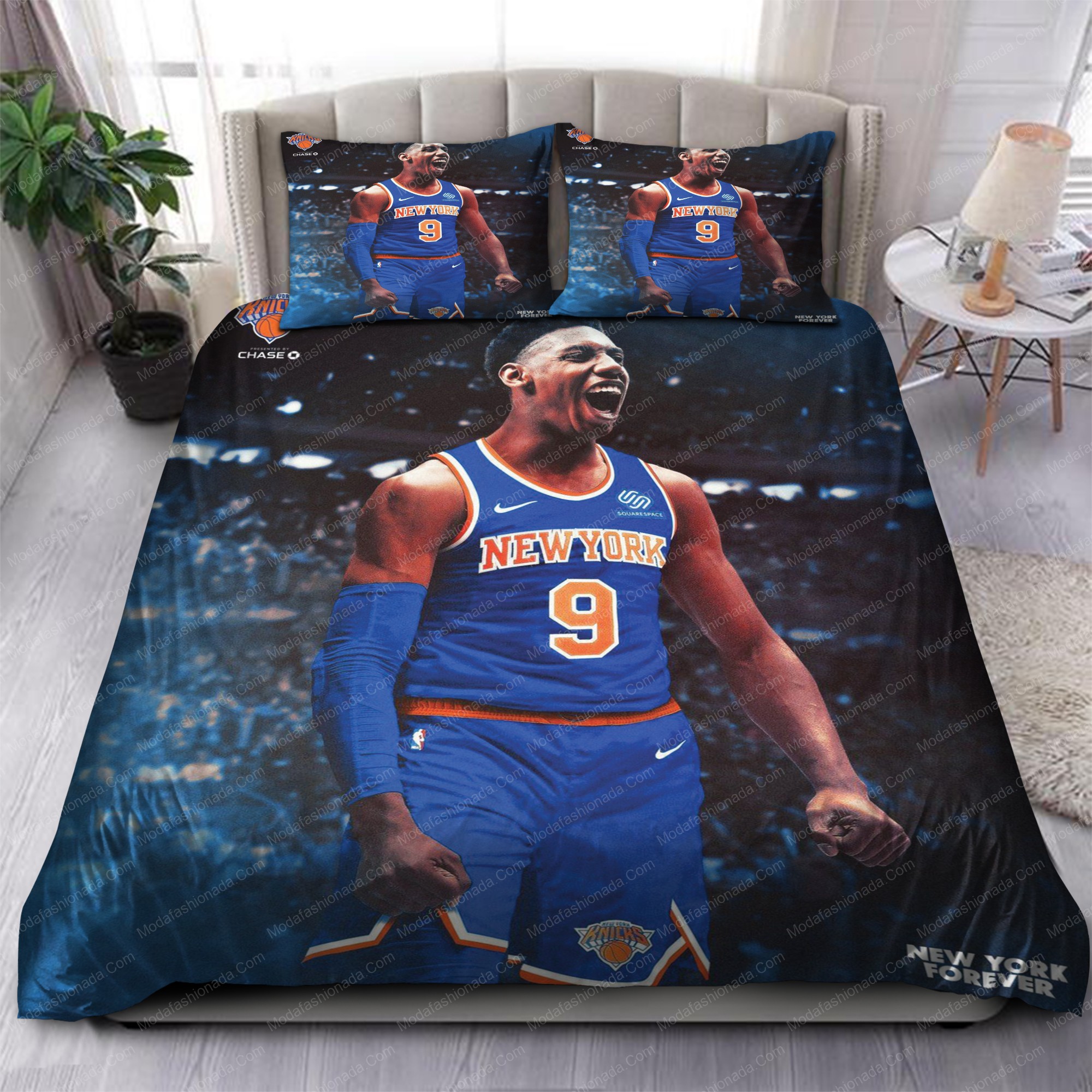 Rj Barrett New York Knicks Nba 169 Logo Type 1072 Bedding Sets Sporty Bedroom Home Decor