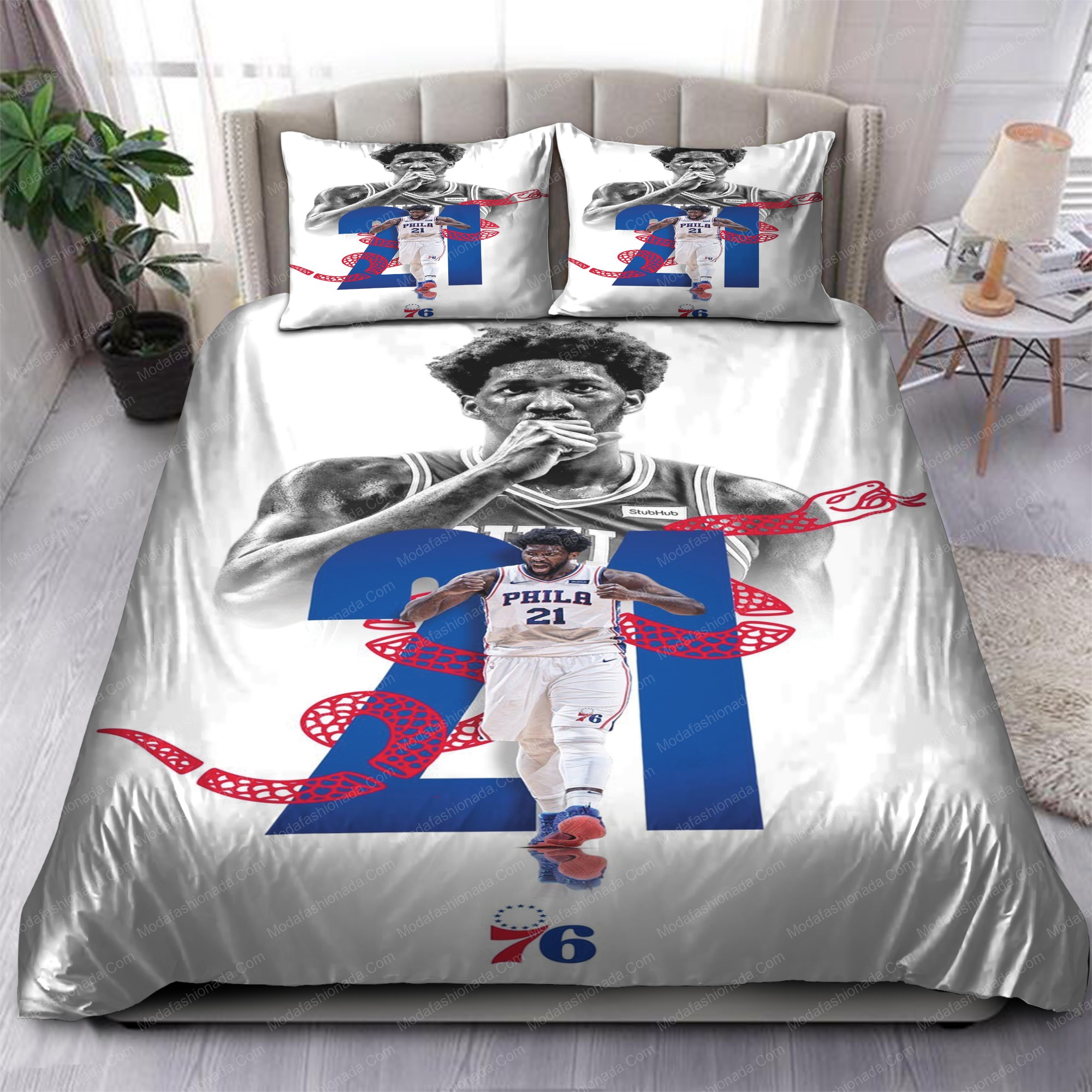 Joel Embiid Philadelphia 76Ers Nba 99 Logo Type 1136 Bedding Sets Sporty Bedroom Home Decor