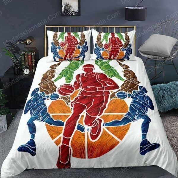 Basketball Colorful Players Sport 16 Logo Type 1257 Bedding Sets Sporty Bedroom Home Decor