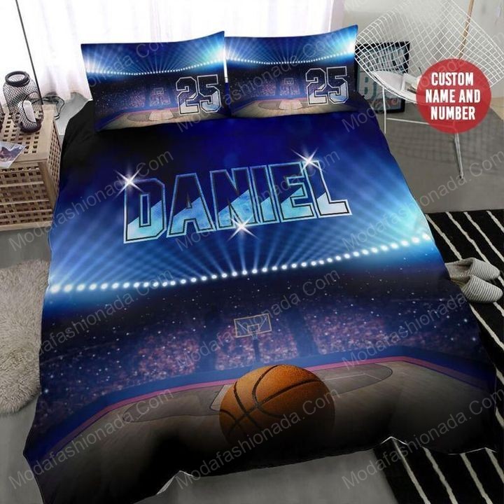 Basketball Ball Stadium Personalized Custom Name And Number Sport 4 Logo Type 1278 Bedding Sets Sporty Bedroom Home Decor