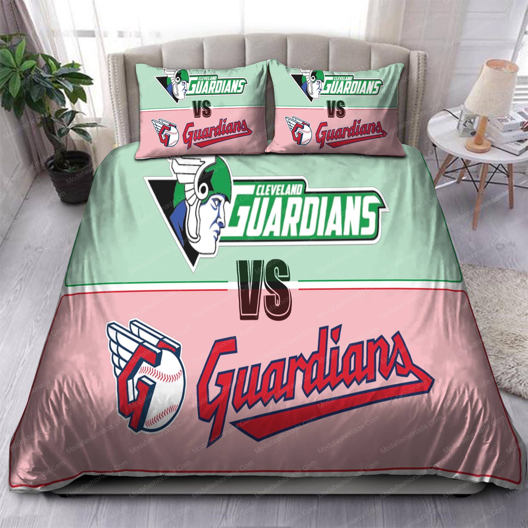 Art Cleveland Guardians Mlb 88 Logo Type 1376 Bedding Sets Sporty Bedroom Home Decor