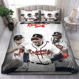 Memory Freddie Freeman Atlanta Braves Mlb 42 Logo Type 1433 Bedding Sets Sporty Bedroom Home Decor