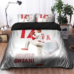 Japanese Shohei Ohtani Los Angeles Angels Mlb 24 Logo Type 1437 Bedding Sets Sporty Bedroom Home Decor