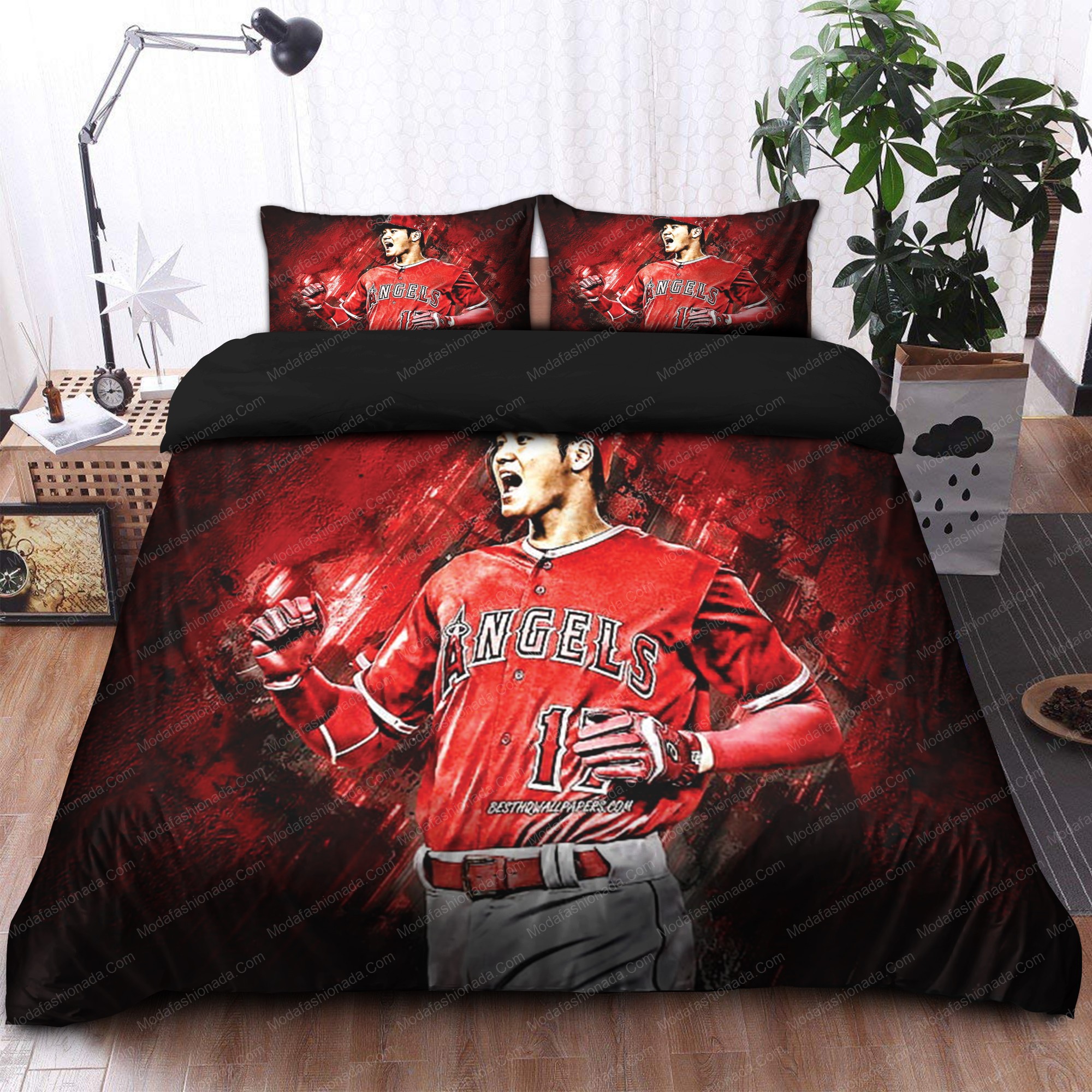 Japanese Shohei Ohtani Los Angeles Angels Mlb 19 Logo Type 1440 Bedding Sets Sporty Bedroom Home Decor