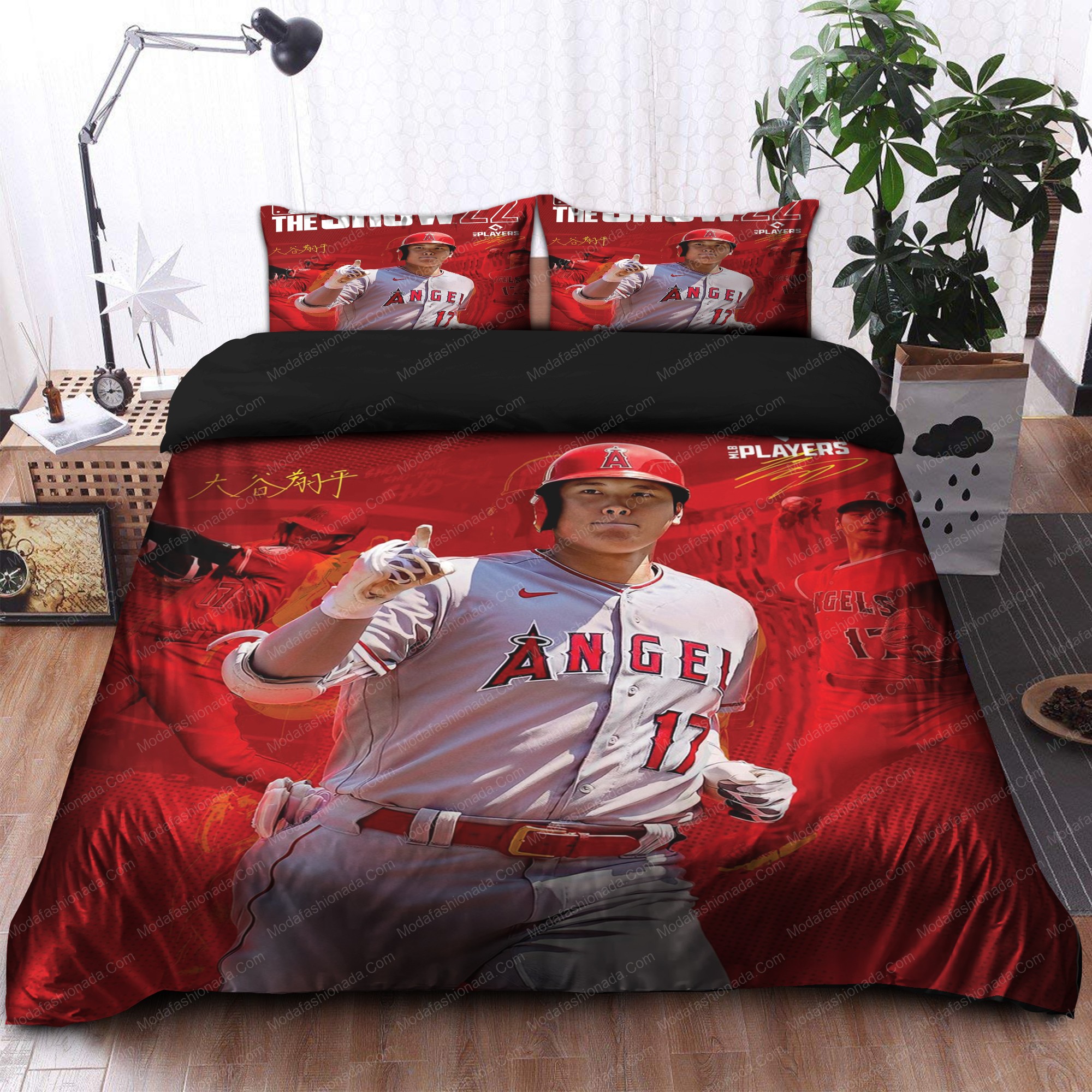 Japanese Shohei Ohtani Los Angeles Angels Mlb 22 Logo Type 1448 Bedding Sets Sporty Bedroom Home Decor