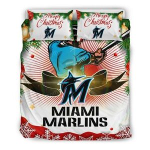 Miami Marlins Baseball Sport 2 Logo Type 1537 Bedding Sets Sporty Bedroom Home Decor