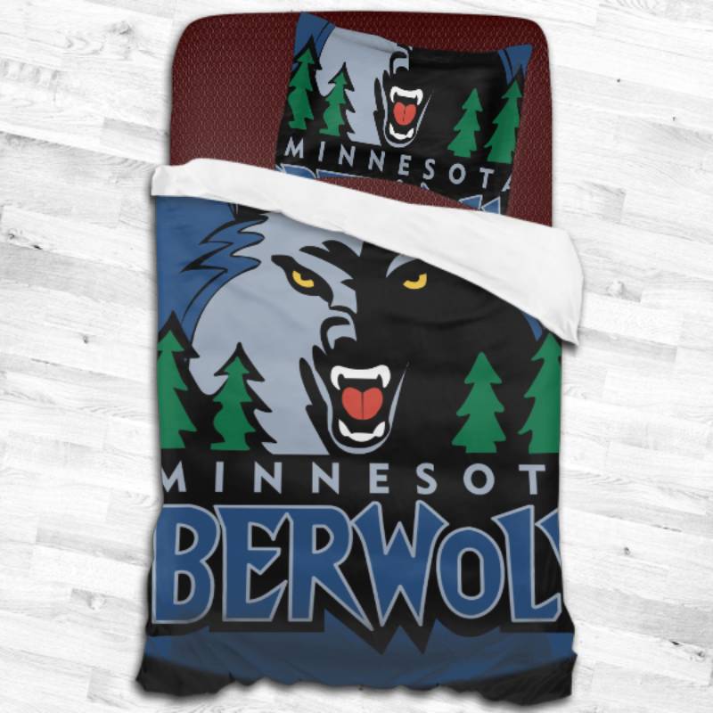 Minnesota Timberwolves Logo Type 1809 Bedding Sets Sporty Bedroom Home Decor