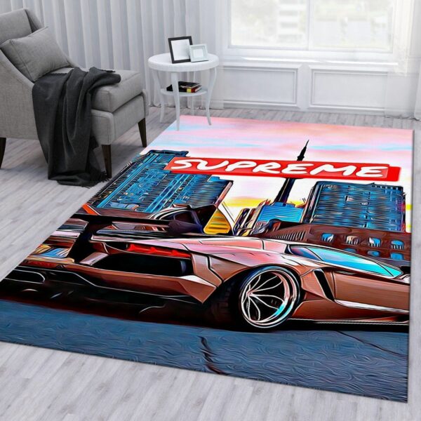 Supreme Lambo V Area Bed Christmas Luxury Fashion Brand Rug Area Carpet Door Mat Home Decor