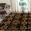 Versace Area Dark Black Gold Luxury Fashion Brand Rug Home Decor Area Carpet Door Mat