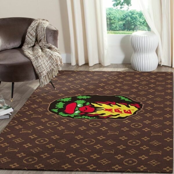 Louis Vuitton Bape Area Luxury Fashion Brand Rug Area Carpet Home Decor Door Mat