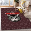 Gucci Cat Mat Luxury Fashion Brand Rug Home Decor Door Mat Area Carpet