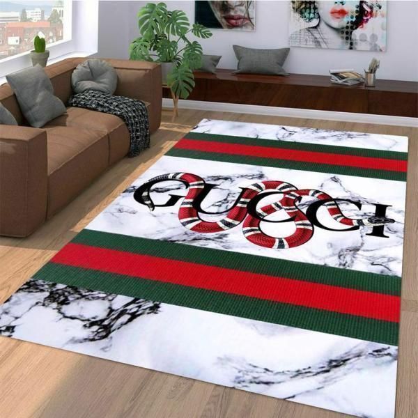 Gucci Area Red Snake Luxury Fashion Brand Rug Area Carpet Door Mat Home Decor