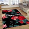 Gucci Ft Supreme And Bed Luxury Fashion Brand Rug Area Carpet Home Decor Door Mat