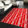 Supreme Red Background Area Luxury Fashion Brand Rug Home Decor Door Mat Area Carpet