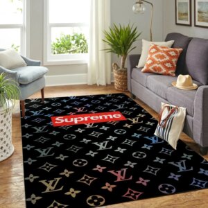 Louis Vuitton Supreme Area Luxury Fashion Brand Rug Door Mat Area Carpet Home Decor