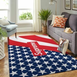 Louis Vuitton X Supreme Area Luxury Fashion Brand Rug Home Decor Door Mat Area Carpet